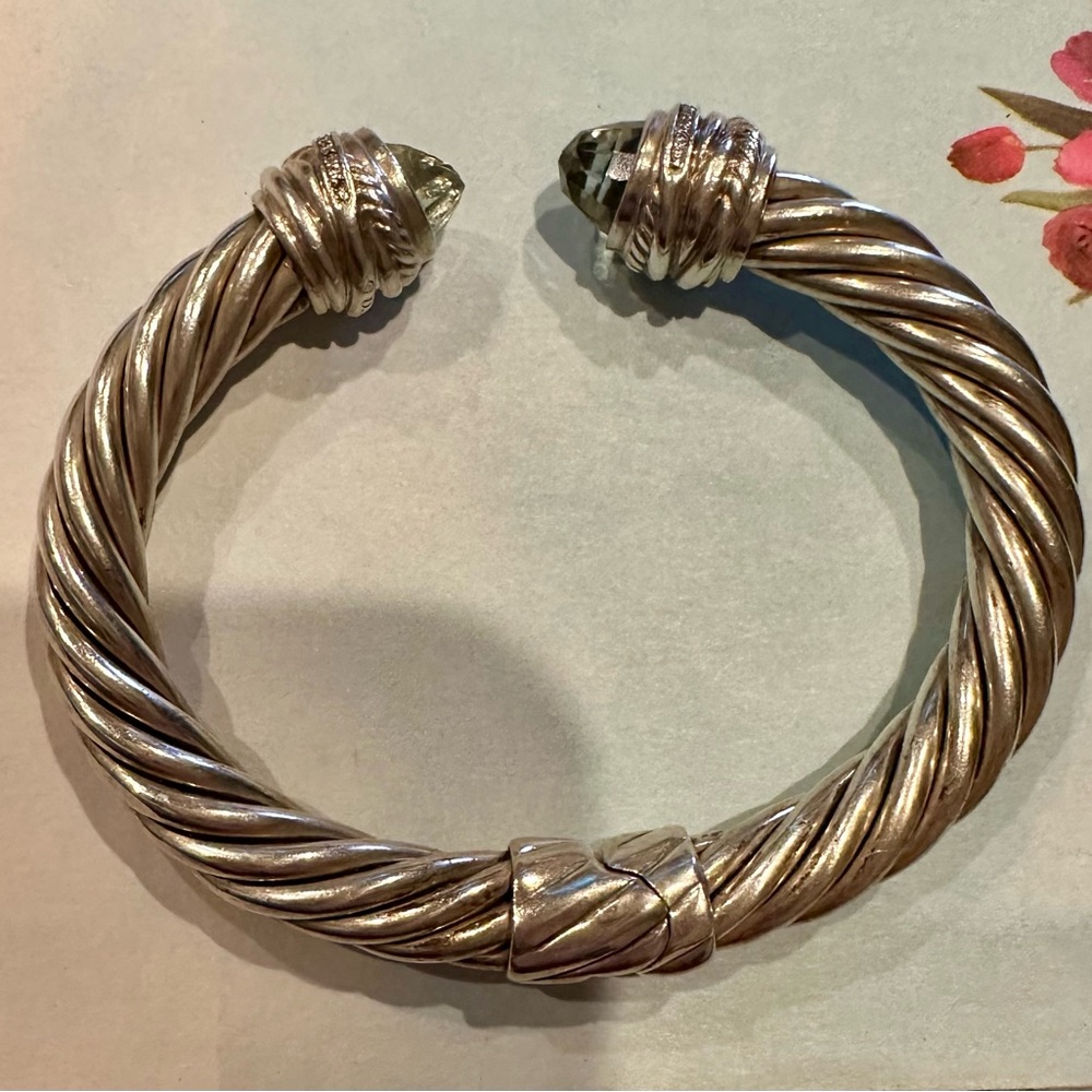 David Yurman Peridot Cuff Bracelet w/ 
Diamonds